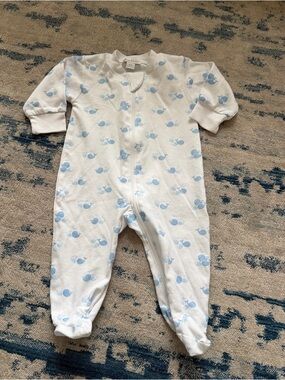Kissy Kissy Whale Wonder Blue Zip Footie 3-6 Months